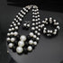 Large Big Pearl Necklace and Earring Set Multi Strand Pearl Necklace Costume Jewelry Chunky Pearls Necklaces for Women...