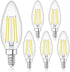 winshine E12 Candelabra LED Bulbs Dimmable 4000K Daylight 60W Equivalent,Type B Light Bulb for Chandelier, C35 Ceiling Fan Light Bulb Clear Glass,...