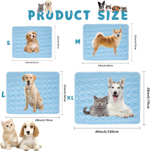 Dogs Cats Pet Cooling Mat, Summer Dog Cooling Pads Summer Sleeping Kennel Mat, Cooling Mat for Dogs Non-Slip for Indoor or Outdoor, Gray XL...