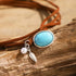 HTH Boho Choker Necklace for Women Layered Bohemian Turquoise Leather Choker Western Boho Necklace...