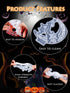 Kalolary 4Pcs Coffin Resin Molds, Crescents Moon Molds for Epoxy Resin Casting Mold with Stand, DIY Silicone Home Table Decor Halloween Craft...