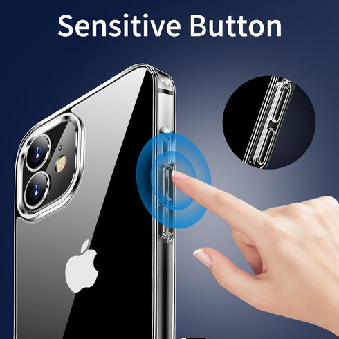 JJGoo Compatiable with iPhone 12 Case and 12 Pro Case Clear, Transparent Shockproof Phone Case, Slim Anti-Scratch Hard PC Back Protective Cover Bu...
