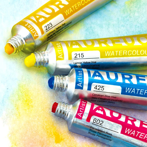 AUREUO Artist Grade Watercolor Paint Set 24 Colors x 0.27 fl oz / 8ml - Non-Toxic Watercolor Tubes for Professional Artists...