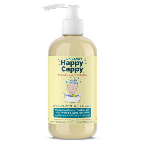 Happy Cappy Baby Shampoo and Body Wash - Shampoo & Body Wash for Eczema-Prone Skin, For Infants, Toddlers, & Kids, Reduces Itching and Redness, De...