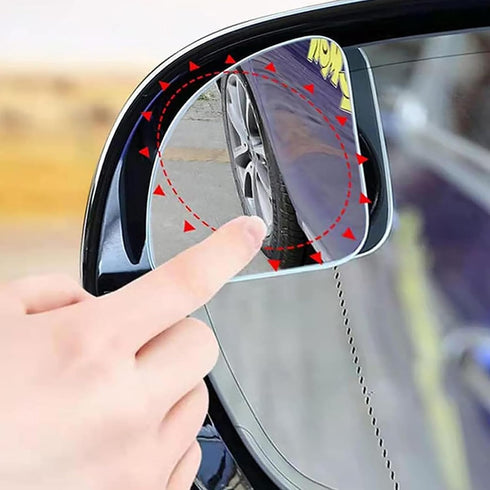 Pack-2 Car Rearview Blind Spot Mirror, Adjustable High-definition Fan-shaped Mirror, Frameless Wide-angle Convex Mirror, Universal Side Rearview A...