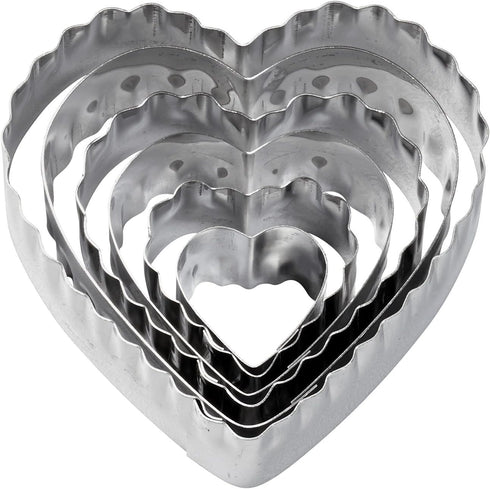 Wilton 6-Piece Nesting Fondant Double Sided Cut Out Cutters, Hearts,Silver...