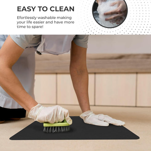 Super Absorbent Dish Drying Mat – 16X12 Coffee Mat for Countertops – Non-Slip Drying Mat for Kitchen Counter – Easy to Clean Water Absorbent Mat (...
