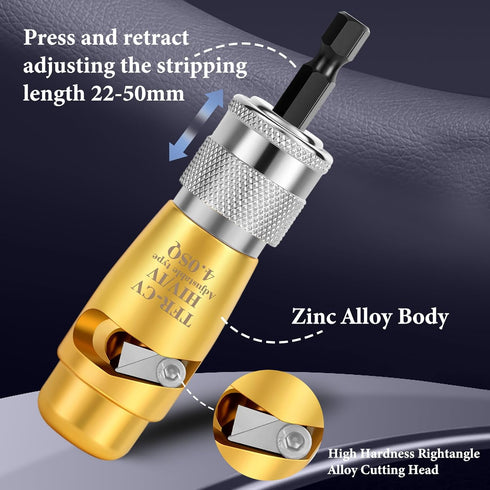 Wire Stripper for Drill, Wire Stripping and Twisting Tool, Upgrade Electric Wire Stripper Tool Drill Wire Stripper Wire Twister Portable Quickly W...