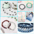 840pcs 8mm Glass Beads for Jewelry Making, 24 Colors Glass Beads for Bracelet Making, Marble Round Loose Beads for Men Women Bracelet Earring Neck...