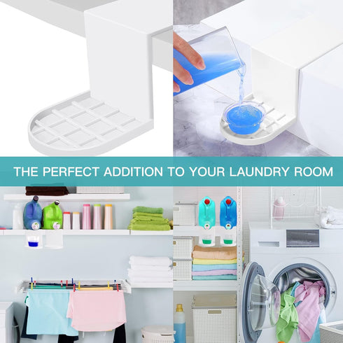 Laundry Detergent Cup Holder Drip Catcher, Laundry Fabric Softener Tidy Soap Tray Dispenser Drip for Most Economic Sized Bottles, No More Leaks or...