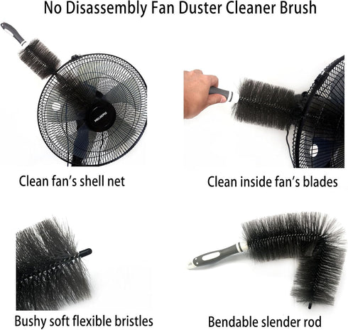 Fan Duster Cleaner Brush (Non-Disassembly Clean), Bendable Cleaning Brush for Tower Fans/Floor Fans/Oscillating Fans/Blind Shutter/Vent/Curtain, M...