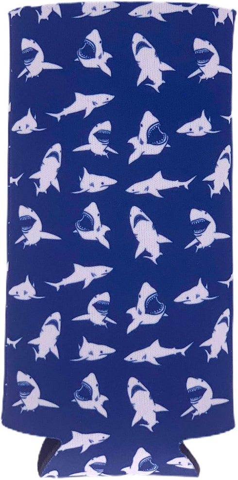 Shark Pattern Slim Can Coolie...