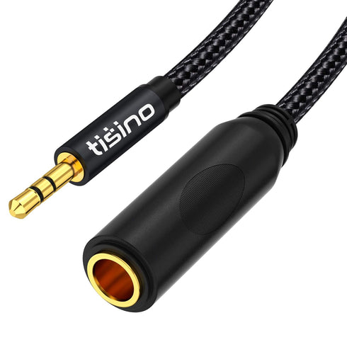 Tisino 1/4 to 3.5mm Adapter, 1/4" Female to 1/8" Male Stereo Audio Adapter for Headphone, Amplifiers, Guitar, Amp etc. - 5ft/1.5m...
