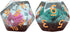 Gate Keeper Games and Dice: Inclusion Dice: Dinosaur Eggs - 7pc RPG Set, Multi-Colored Dino Eggs & Brown Glitter in Clear Resin, Role Playing Game...