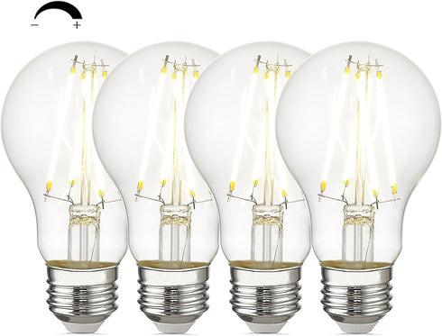 Emliviar Dimmable LED Bulbs 9W Pack of 4, A19 Vintage LED Light Bulbs Equivalent 100W, E26 Standard Base, 950LM High Brightness, 2700K Warm White,...