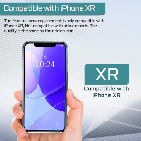 for iPhone XR Front Camera Replacement Repair Kit 7MP 6.1", iPhoneXR OEM Facing Lens Module Part Structured Light Receiver Transmitter Flex Cable ...