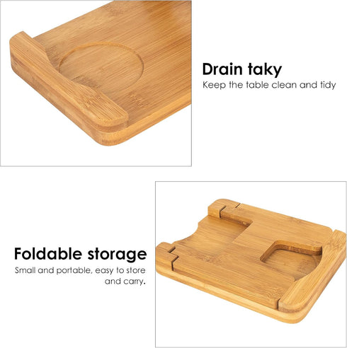 SHIDOW Wood Utensil Rest with Drip Pad, Spoon Holder, and Stove Top Spoon Rest for Kitchen Counter, Turner, Brush, Spatula& More...