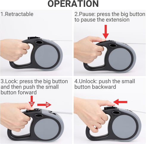 Segarty Dog Retractable Leashes for Large Medium Dogs, 16ft Heavy Duty Walking Leash for Pets up to 110lb, Anti-slip Handle 360°Tangle-free Nylon ...