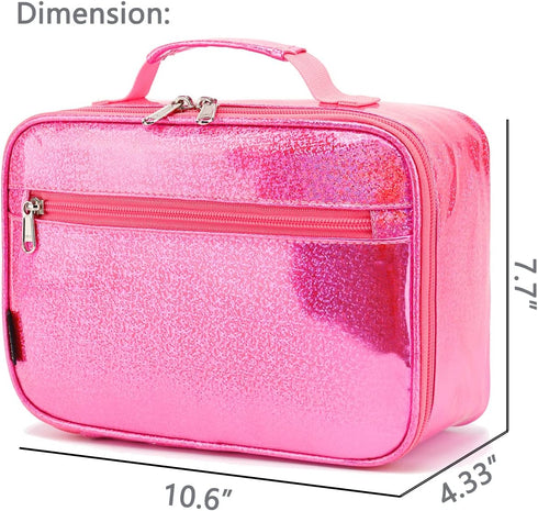 FlowFly Kids Lunch box Insulated Soft Bag Mini Cooler Back to School Thermal Meal Tote Kit for Girls, Boys,Pink...