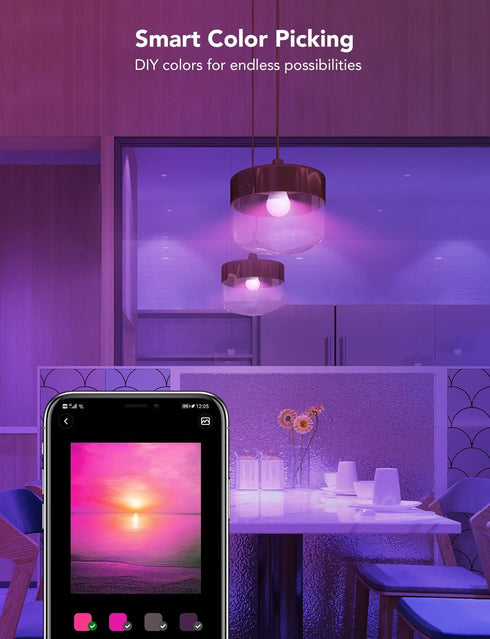 Govee Smart Light Bulbs, WiFi & Bluetooth Color Changing Light Bulbs, Music Sync, 16 Million DIY Colors RGBWW Color Lights Bulb, Work with Alexa, ...