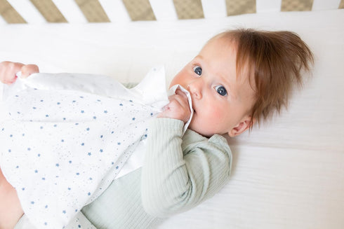 Lulujo Security Lovey Blankets| Unisex Softest Breathable Cotton Muslin Security Blanket Set with Silky Satin Trim| Neutral Comforting Blanket for...