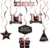 LINGTEER Happy 14th Birthday Decorations - 12 Pcs Birthday Black & Rose Gold Foil Swirls Streamer Set,Cheers to Fourteen Years Old Bday Party Gift...