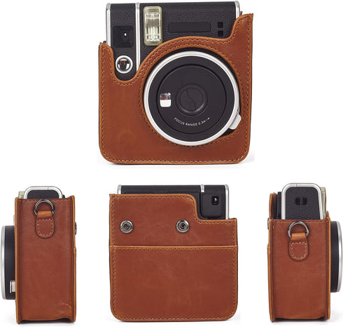 Phetium Instant Camera Case Compatible with Instax Mini 40,PU Leather Bag with Pocket and Adjustable Shoulder Strap (Brown)...