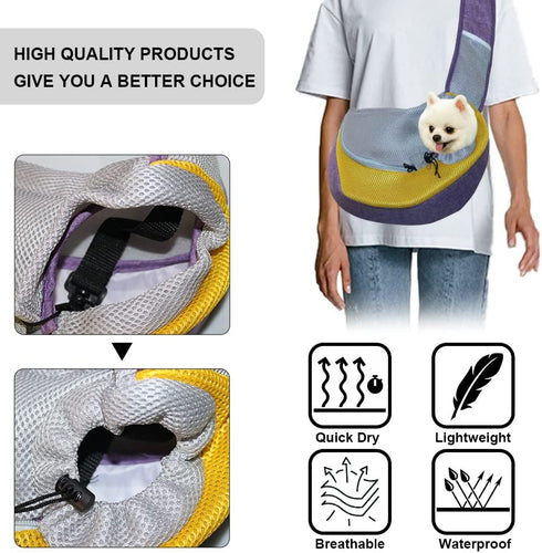 FEimaX Pet Dog Sling Carrier Puppy Pet Slings Bag for Small Dogs Cats Satchel Carriers Breathable Mesh Hand Free with Adjustable Strap Doggie Cros...
