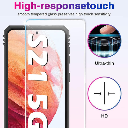 Case for Samsung Galaxy S21 5G Case Heavy Duty with Built in Screen Protector Hard Armor Military Anti-Fall Bumper Cover for Samsung S21 5G 6.2 20...