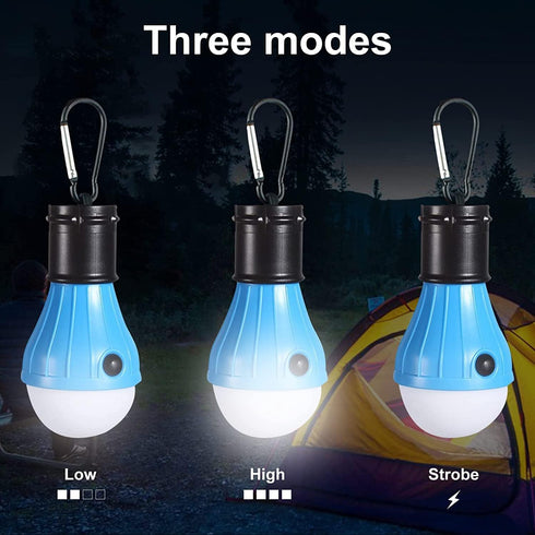 LED Camping Tent Lantern, Portable Outdoor Waterproof Emergency Light Bulb, Battery Powered with Clip Hook, Super Bright, for Hiking, Party?Campin...