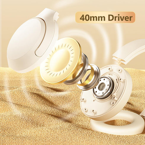Bluetooth Over Ear Headphones, Foldable and Rotatable Wireless Wired ANC Headphones with Microphone for Cell Phone, Computer, Laptop, 150 Hours Pl...