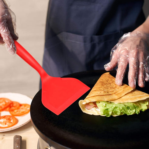 Shappy 2 Pcs Wide Silicone Spatula Tamagoyaki Shovel Turner Nonstick Fried Shovel Fish Spatula Silicone Wide Flexible Turner for Nonstick Cookware...