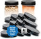 AllSpice Rust-Proof Narrow Mouth Aluminum Metal Mason Jar Lids Leak-Proof 12-Pack (Black)...