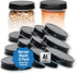 AllSpice Rust-Proof Narrow Mouth Aluminum Metal Mason Jar Lids Leak-Proof 12-Pack (Black)...