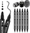Black Paint Pen, 6 Pack Dual Tip Acrylic Paint Markers with Fine Tip and Dot Tip, for Rock Painting, Stone, Ceramic, Glass, Wood, Tire, Fabric, Me...
