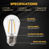 Seentech 15 Pack S14 LED String Light Bulbs E26 Medium Base 2W (11 to 25 Watt Eq.) Shatterproof & Waterproof, 2700K Warm White Replacement Bulb Ch...