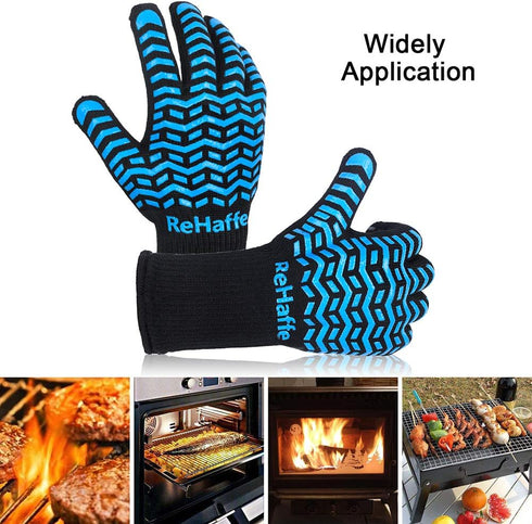 BBQ Grill Gloves Heat Resistant,1472 F High Temp Resistance Fireproof Glove for Grilling Smoking Barbecue,Comfort Long Non-Slip Ove Mitts Kitchen ...