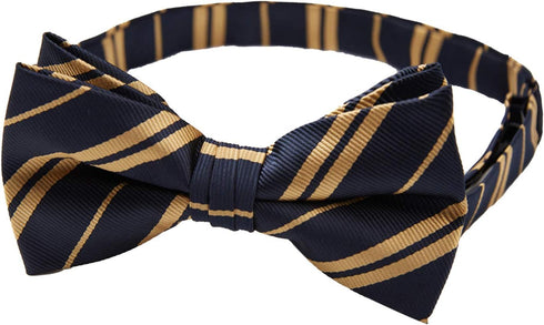 Jacob Alexander Woven Double Stripe Men's Pre-Tied Banded Bow Tie...