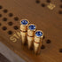WE Games Brass Cribbage Pegs with Swarovski Austrian Crystals - Set of 3 - Saphire Blue...
