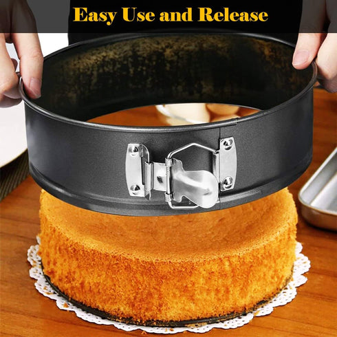 Tellshun 9 Inch Springform Pan Baking Mold Round Leakproof Nonstick Removable Bottom Bakeware for Cake, Cheesecakes, Pizza, and Quiches (1, 9 Inch...