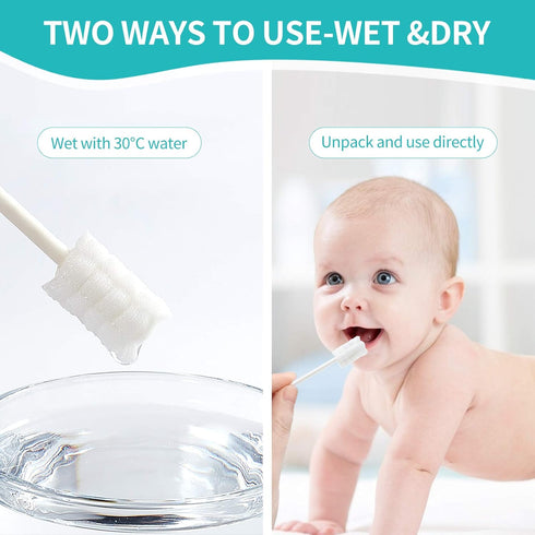 Dearlomum Baby Tongue Cleaner, Newborn Toothbrush, 96PCS Disposable Infant Toothbrushes, Gauze Gum Cleaner Toothbrush Baby Oral Cleaning Stick Den...