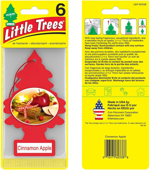 LITTLE TREES Air Fresheners Car Air Freshener. Hanging Tree Provides Long Lasting Scent for Auto or Home. Cinnamon Apple, 24 Air Fresheners...