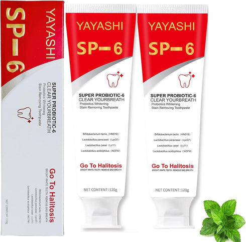 2 Pcs Sp-6 Probiotic Ultra Whitening Toothpaste, Sp 6 Toothpaste, Deep Cleaning Care, Stain Removing, Fresh Breath....