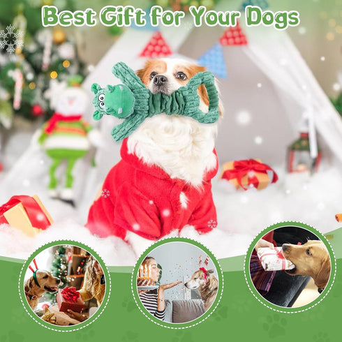 Large Squeaky Dog Toys: Plush Dog Toys with Soft Fabric for Small, Medium, and Large Pets - Tug of War Dog Toys for Indoor Play...