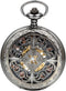 JewelryWe Antique Mechanical Pocket Watch Retro Classic Mechanical Hand-Wind Pocket Watch Steampunk Fob Watch Pendant Watch with Chain, for Father...