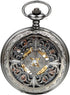 JewelryWe Antique Mechanical Pocket Watch Retro Classic Mechanical Hand-Wind Pocket Watch Steampunk Fob Watch Pendant Watch with Chain, for Father...