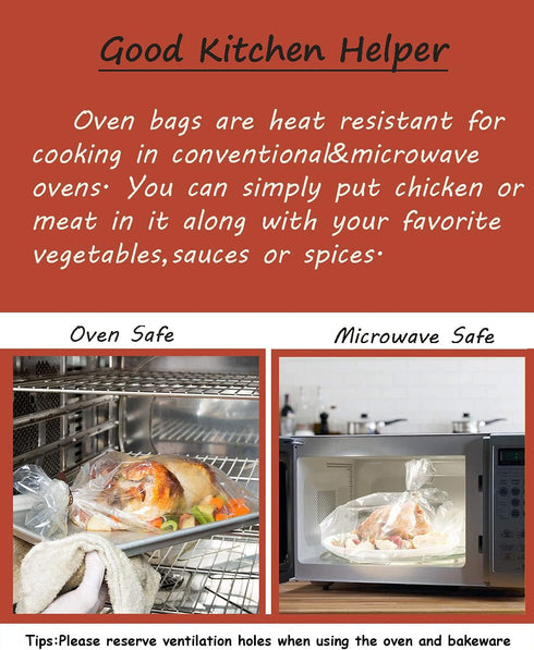 15×Oven Bags, Cooking Roasting Bags Medium Size for Meats Chicken Fish Vegetables (14×17 inch)...