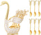 Gold Swan Base Holder,Table Decorative Swan Dessert Spoons Organizer Base Spoons Holder with 6pcs Coffee Spoon set,Elegant Gold Dessert Spoons,Pre...