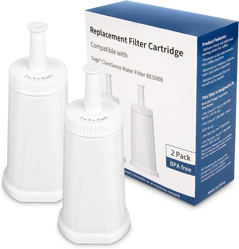 Filter - Replacement Water Filter Compatible with Breville Sage Claro Swiss For Oracle, Barista & Bambino - Compare to Part #BES008WHT0NUC1.(Pack ...