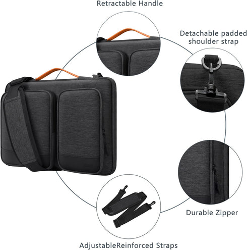 15.6-16 inch Laptop Case Sleeve, Waterproof Shock-Resistant Lightweight Shoulder Bag, 360° Protective Notebook Briefcase Compatible with 16 16.2 i...